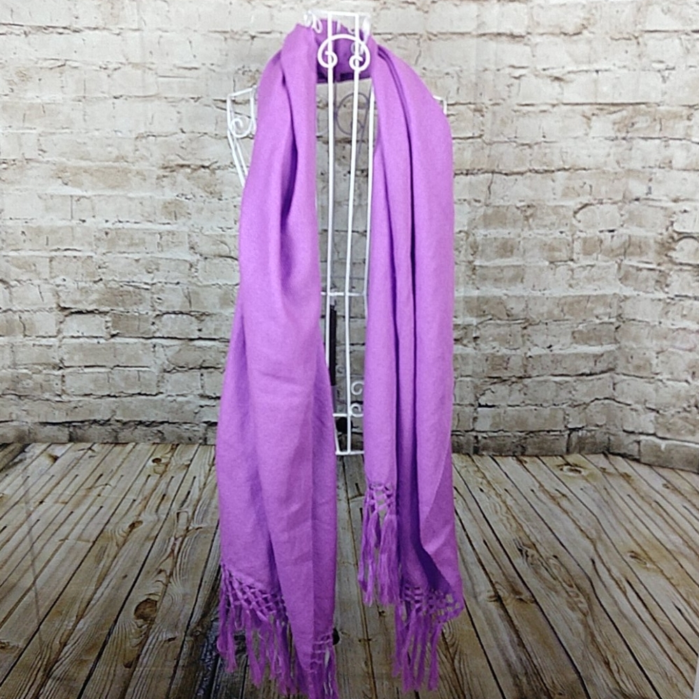 Womans Scarf Pink Fringe